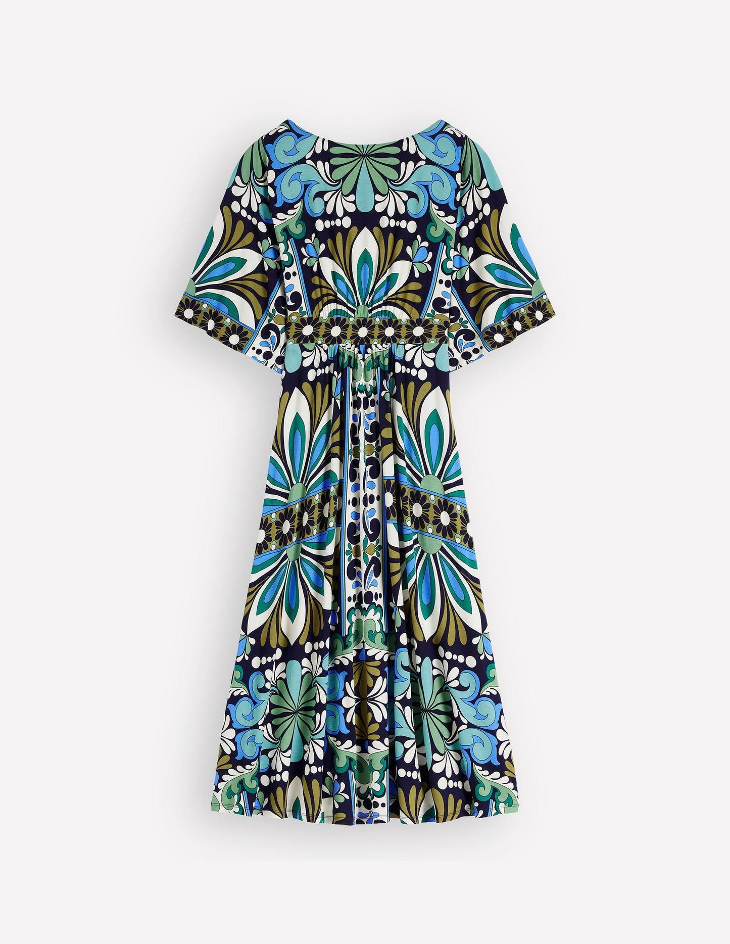 Imelda Kimono Jersey Dress-Navy, Bloom Tapestry