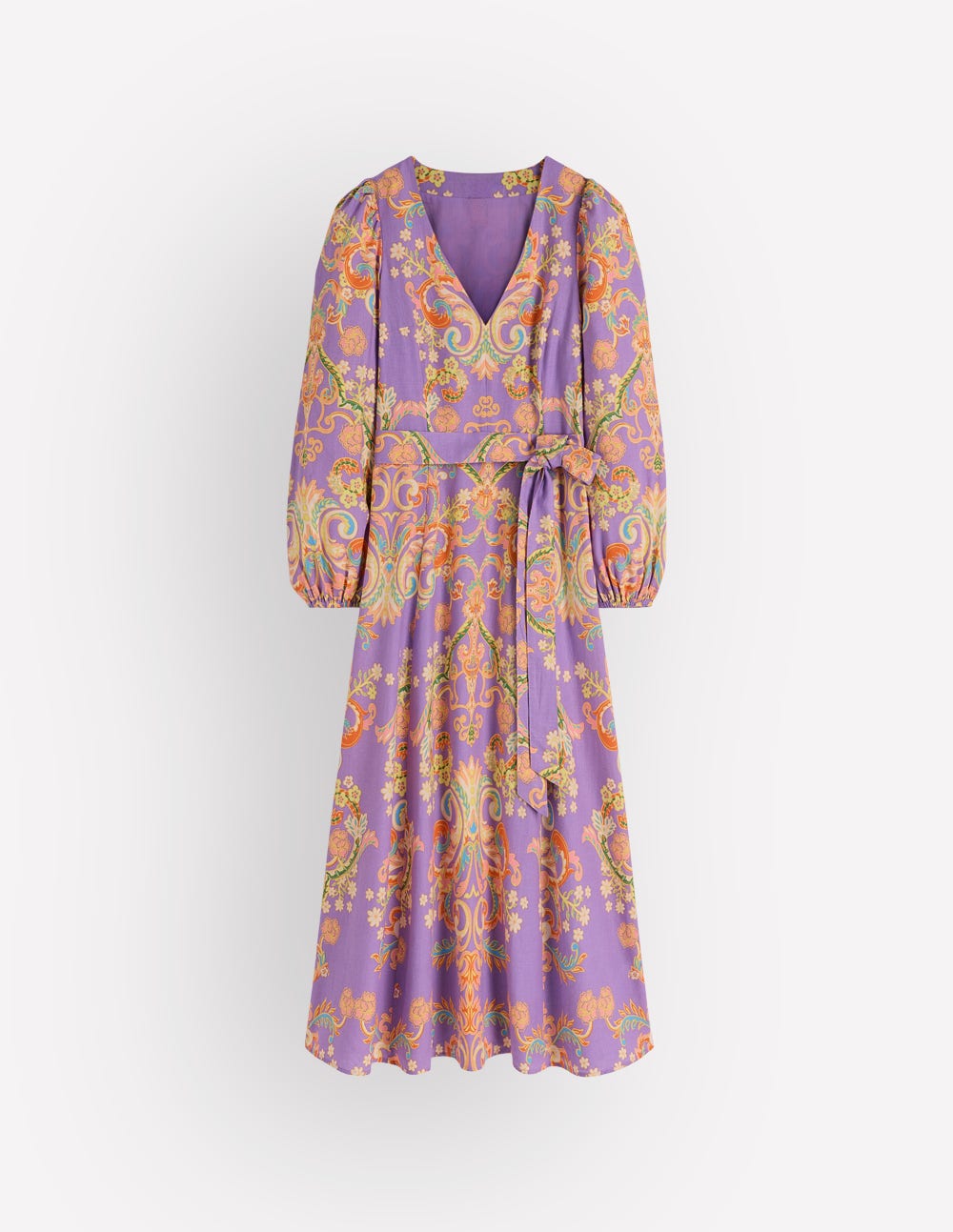 Florence Linen Blend Dress-Multi Enchanting Bouquet