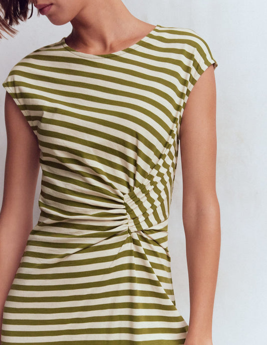 Delilah Twisted Midi Dress-Stripe