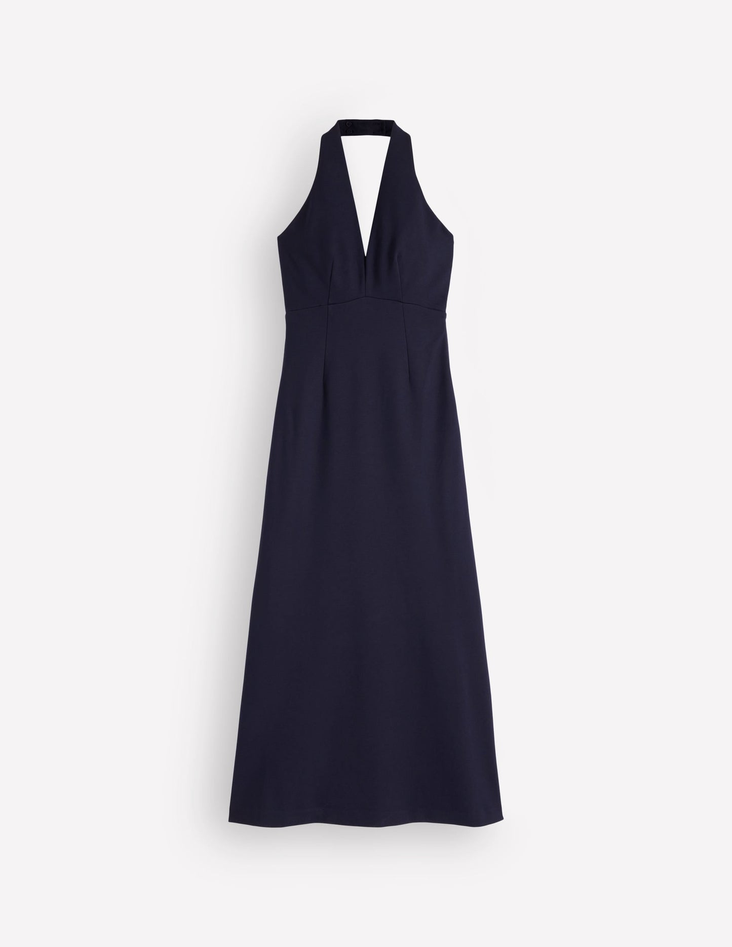 Halter Neck Empire Maxi Dress-Navy