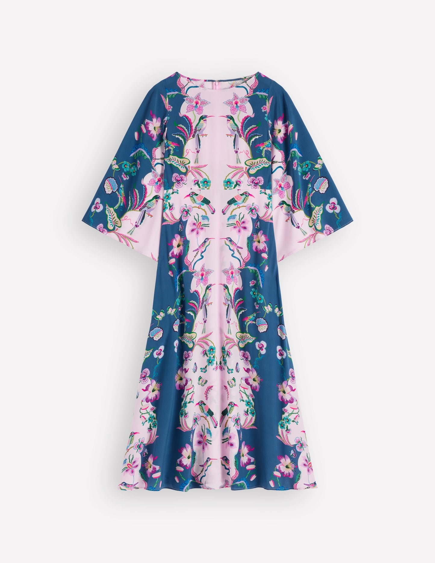 Angel Sleeve Boat Neck Dress-Tourmaline Blue, Orchid Canopy