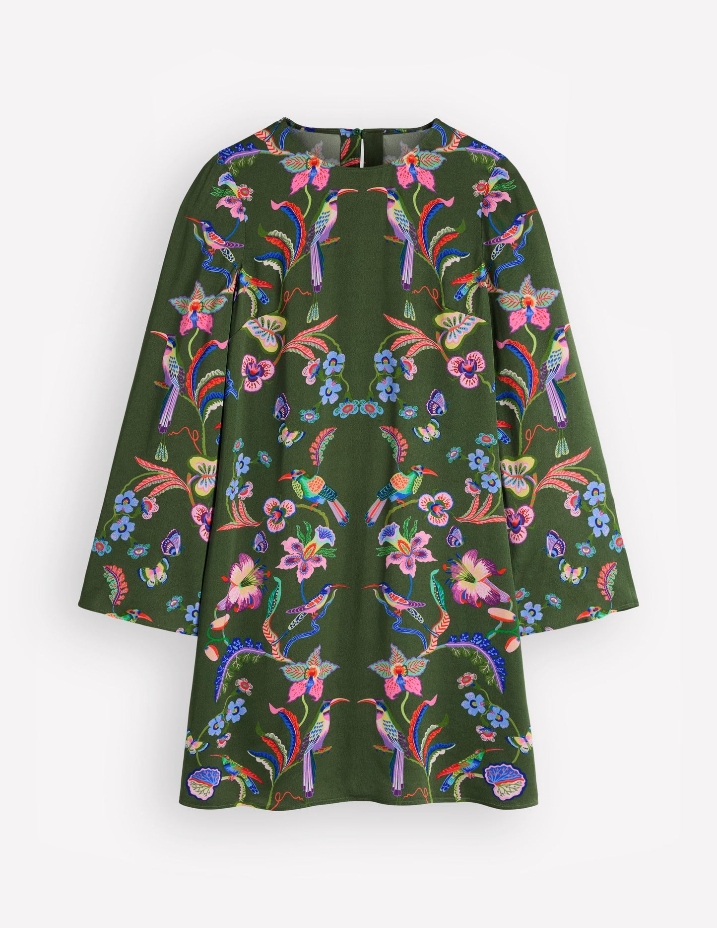 Flared Sleeve Shift Dress-Multi, Orchid Canopy