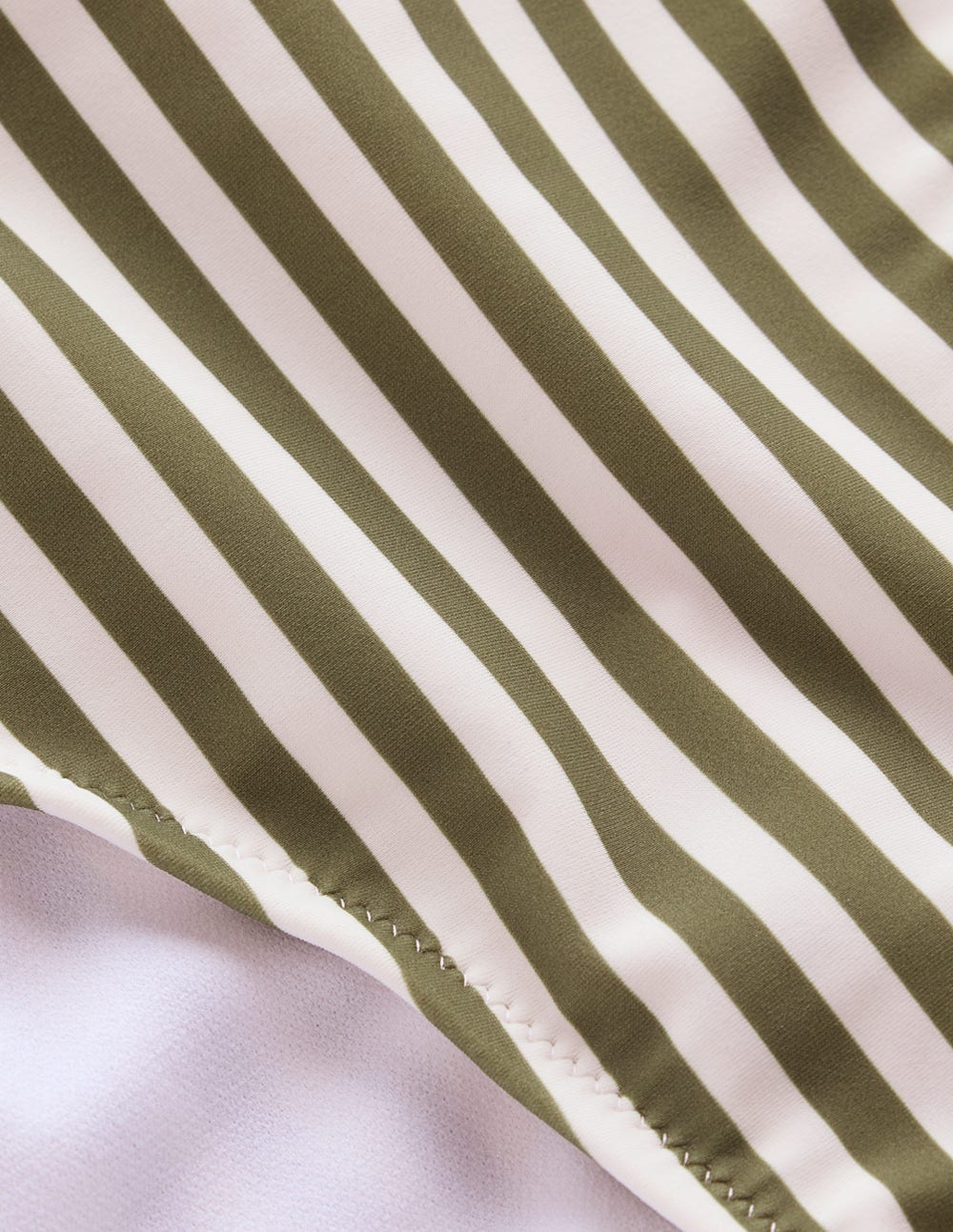 Classic Bikini Bottoms-Olive, Ivory Stripe