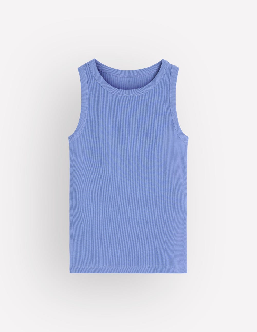 Ribbed Cotton Vest-Cabin Blue