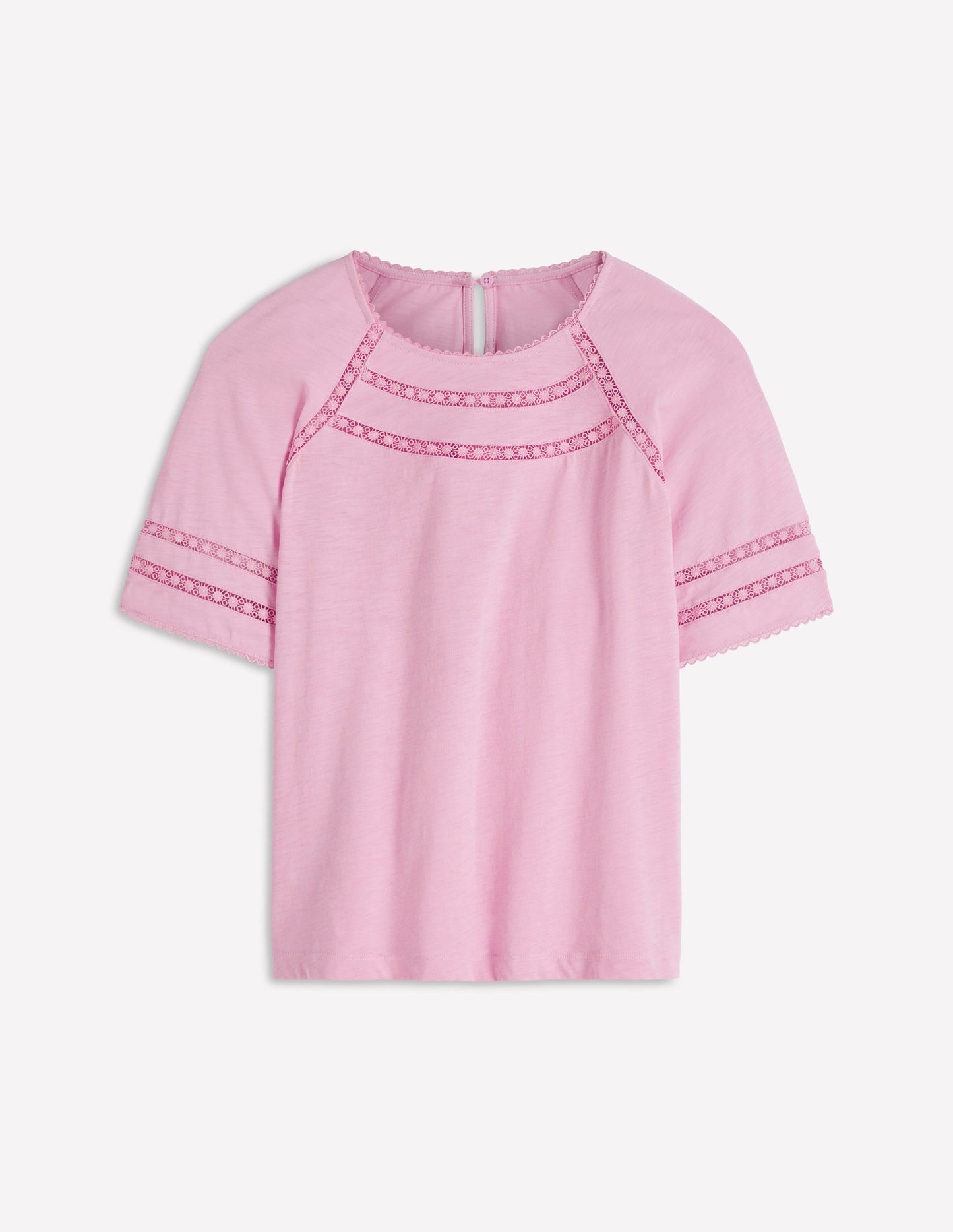 Poppy Trim Crew T-shirt-Pink Dolphin