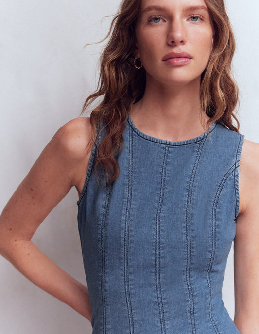 Annet Denim Midi Dress-Mid Vintage