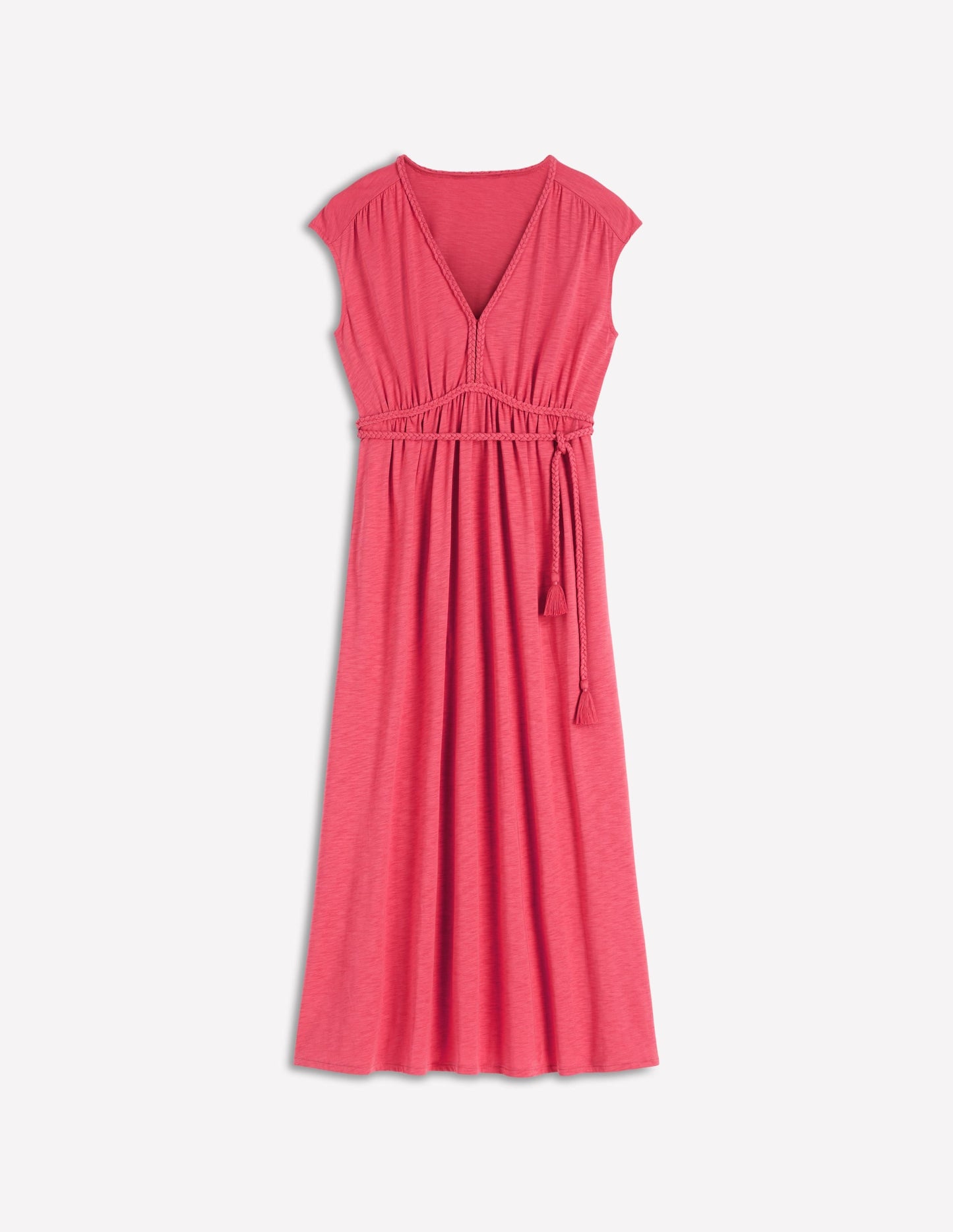 Heidi Ruched Rope Jersey Dress-Winter Blush