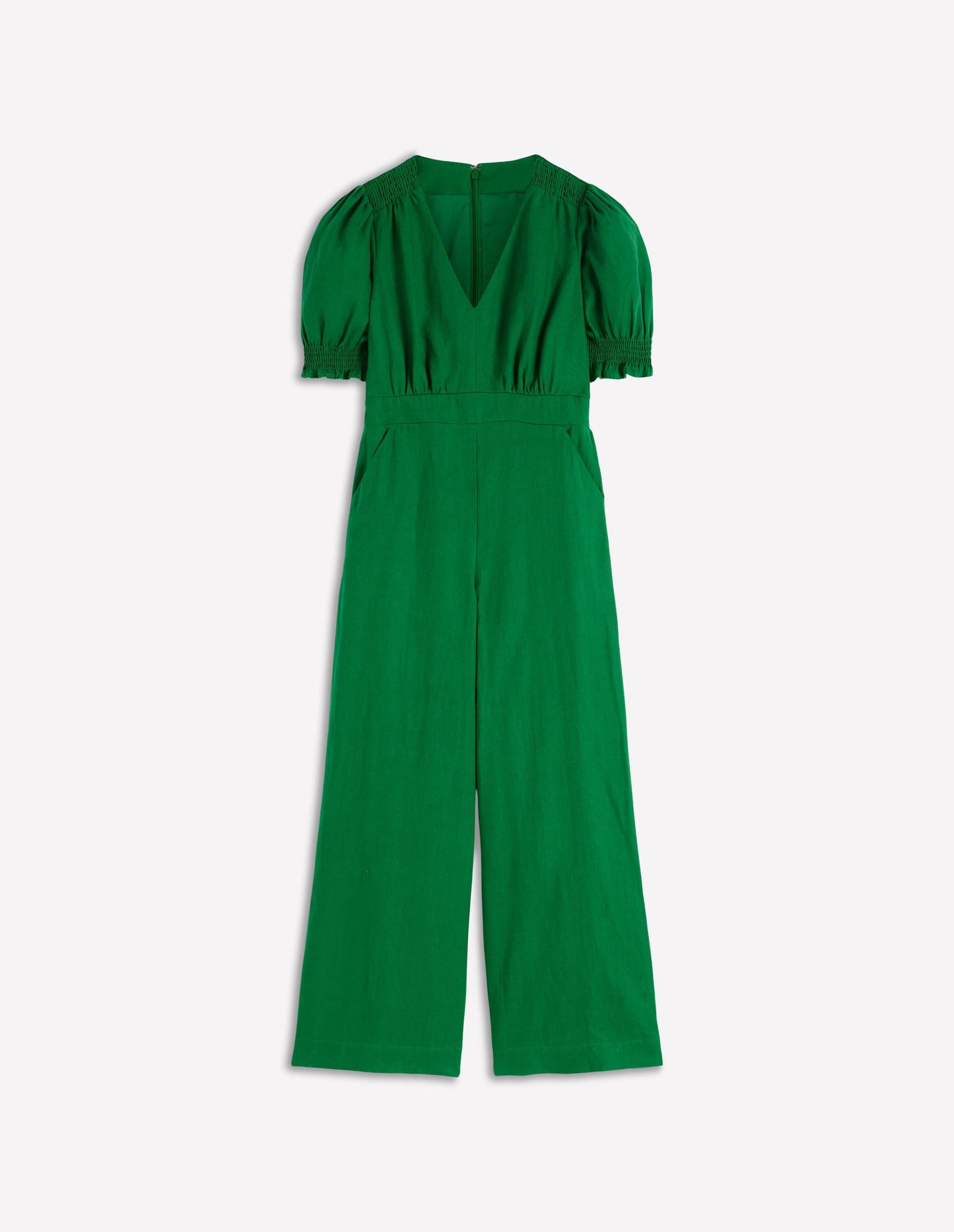 Anna Linen Jumpsuit-Amazon Green