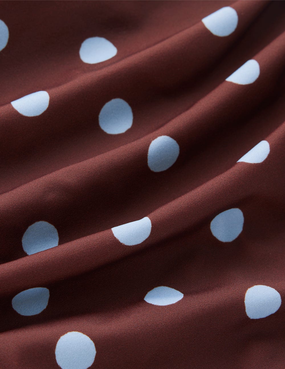 Kythira Ruched Bikini Bottoms-Chocolate And Blue Painted Dot