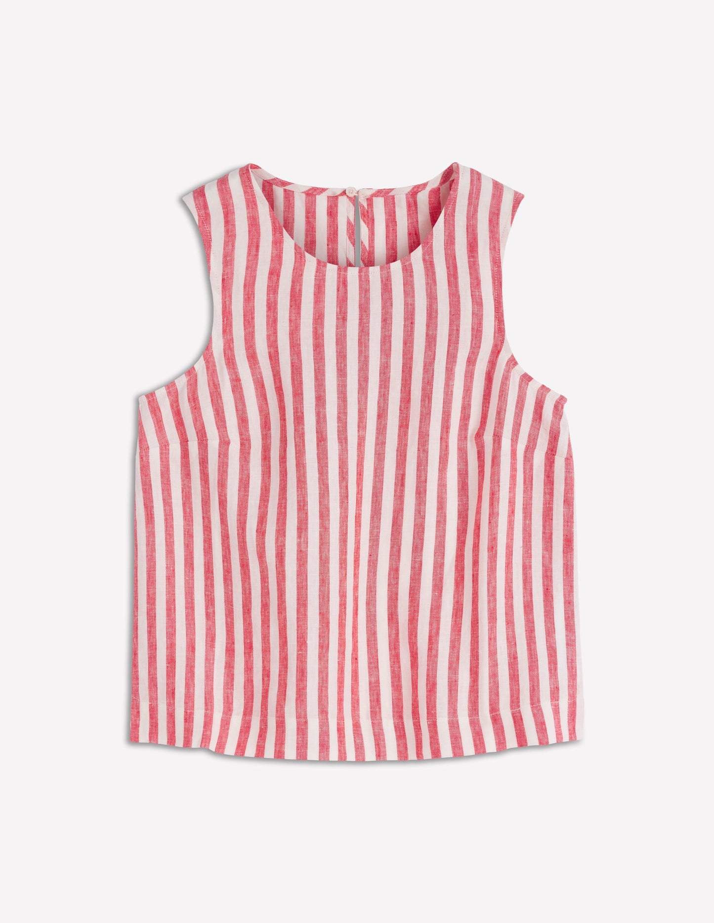 Sofia Linen Top-Bright Cherry Stripe