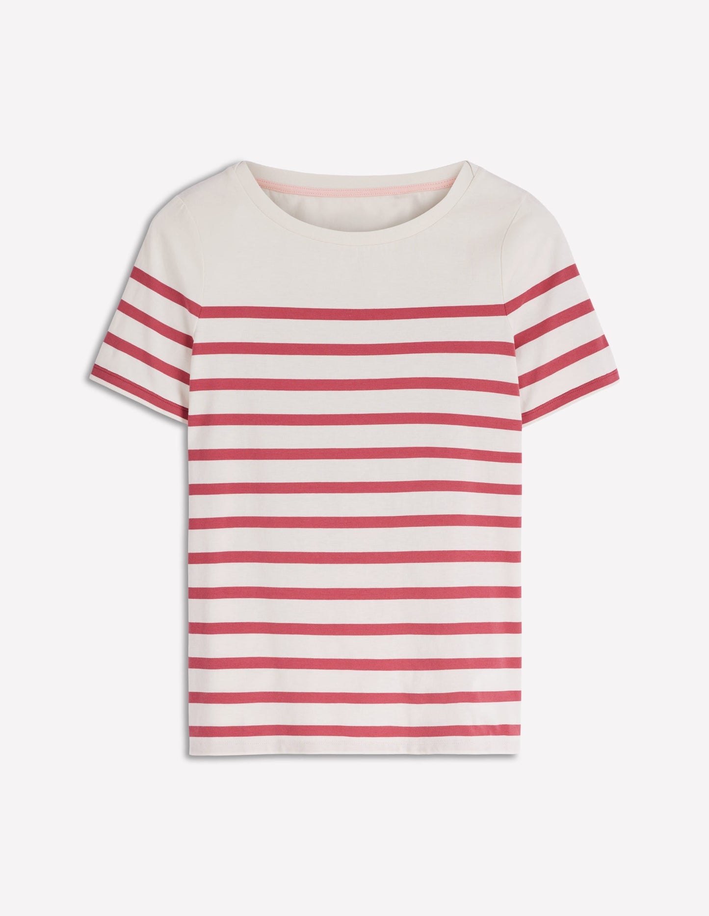 Olivia Short Sleeve Breton-Earth Red, Ivory Stripe