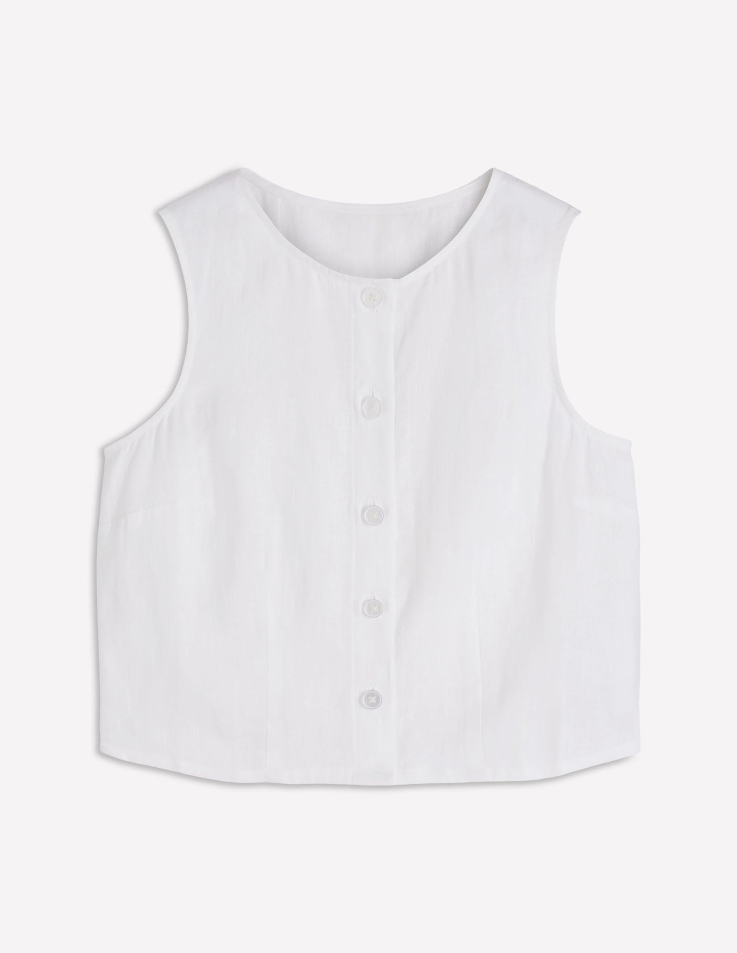 Andrea Linen Shell Top-White