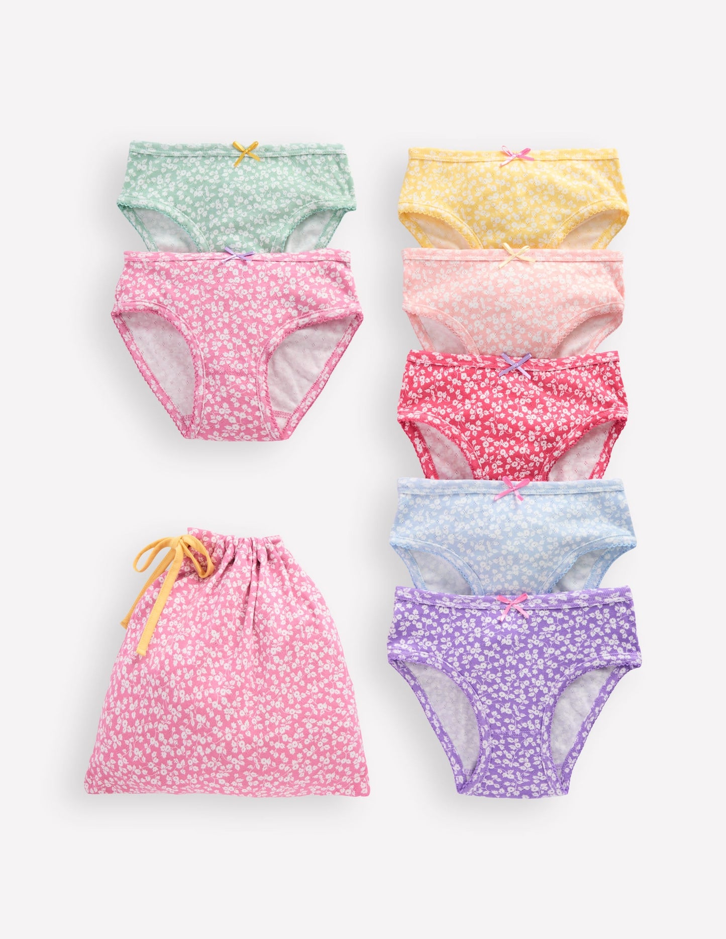 7-pack Pointelle Pants-Multi Ditsy Vine