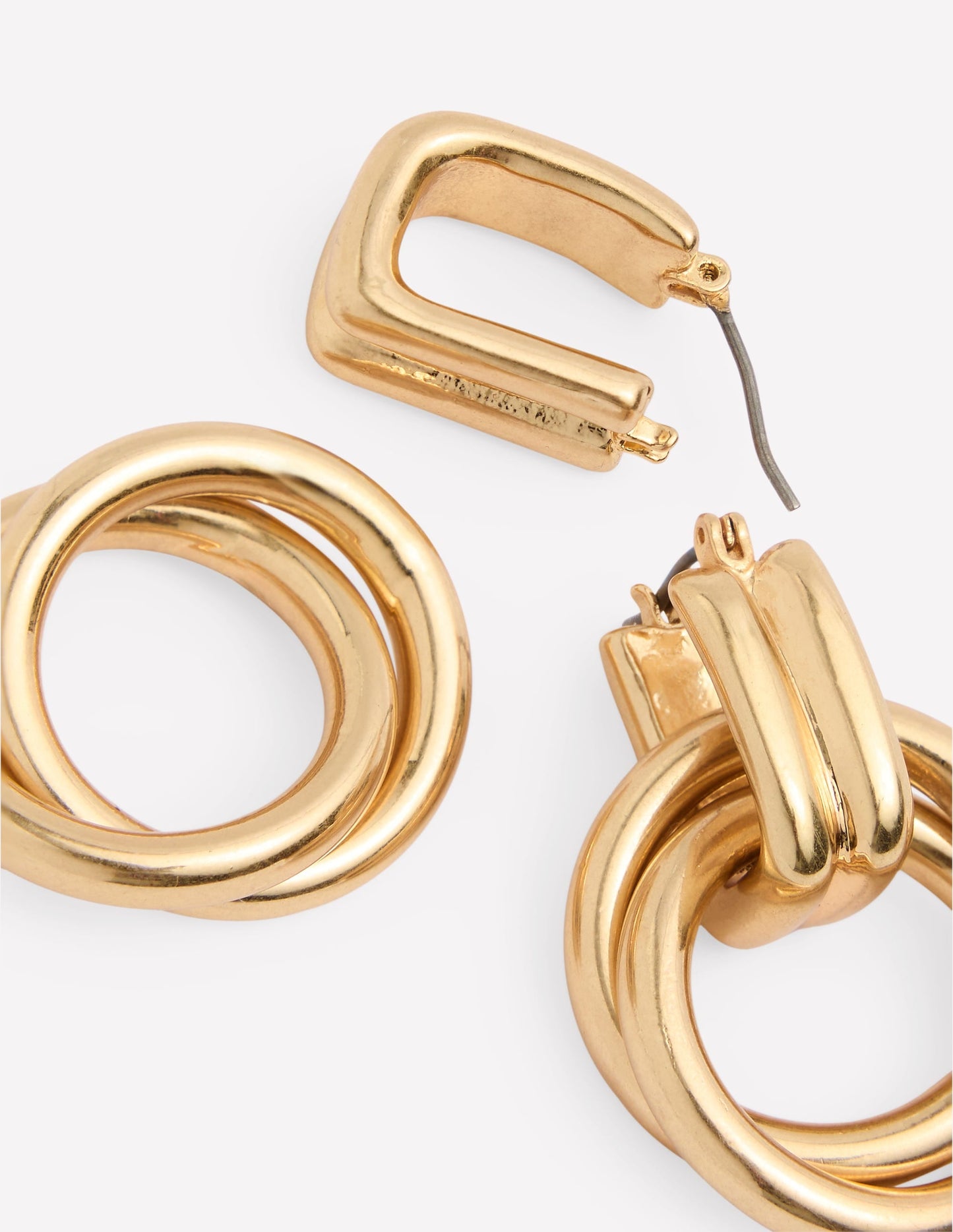 Double Twist Earrings-Gold Colour
