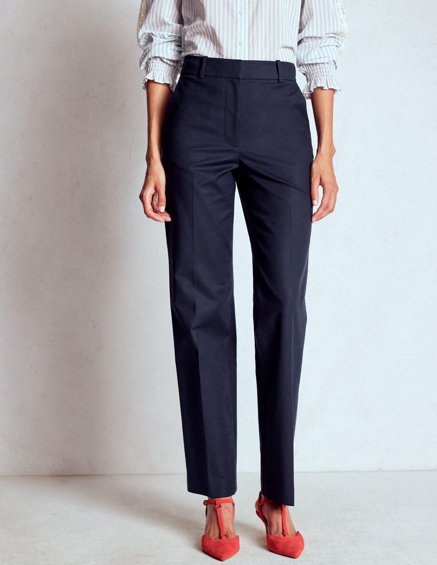 Canonbury Cotton Trousers-Navy