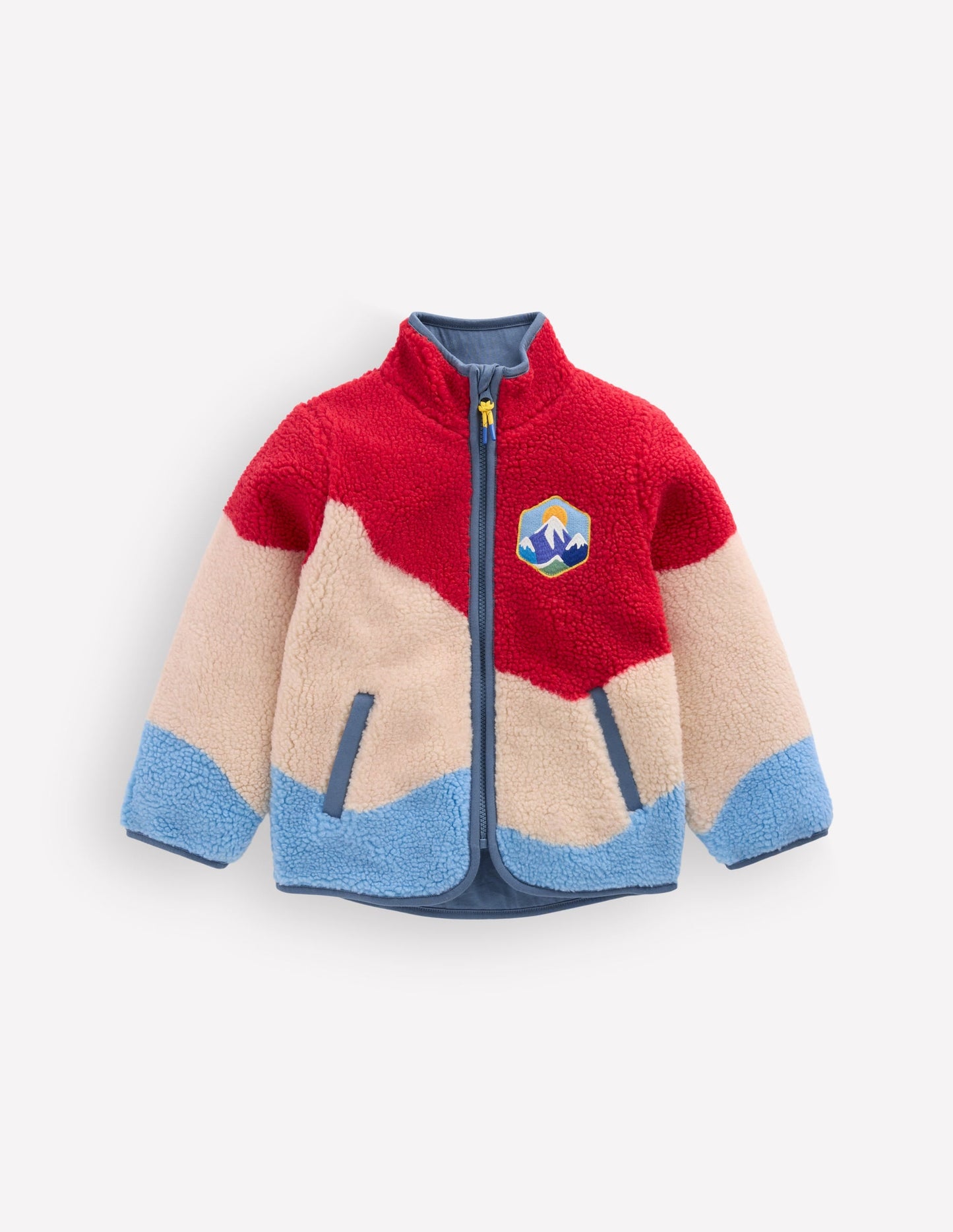Cosy Borg Jacket-Colour Block