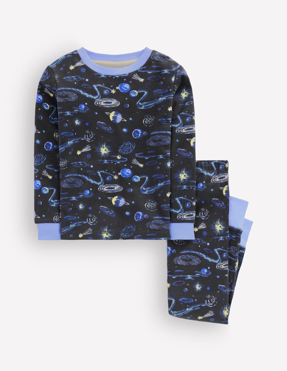 Snug Long John Pyjamas-Shadow Grey Constellation