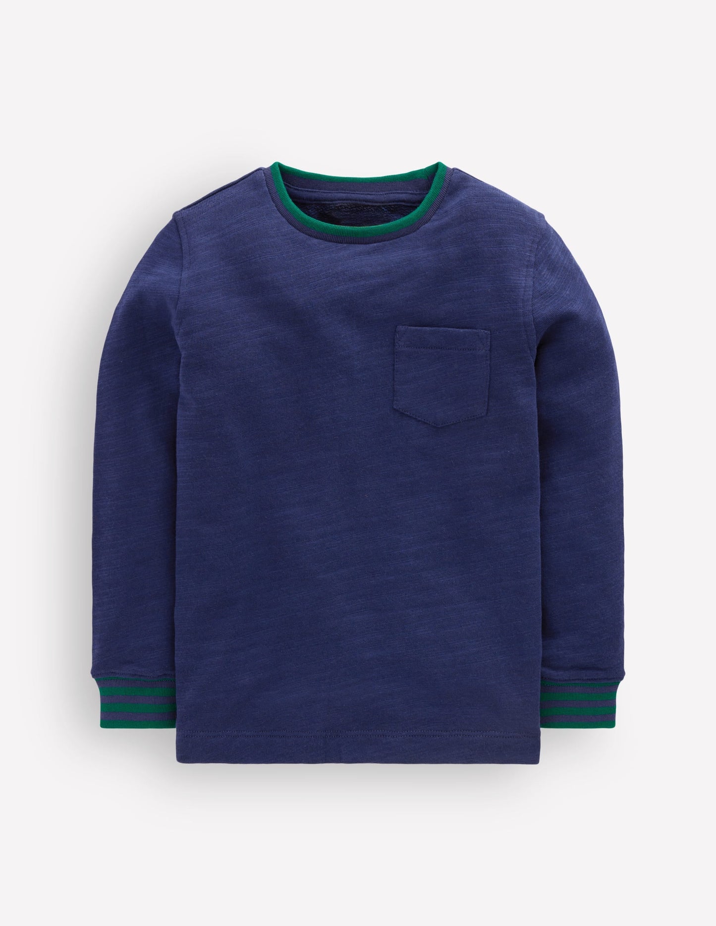 Cosy Mid-weight T-shirt-College Navy / Jewel Green