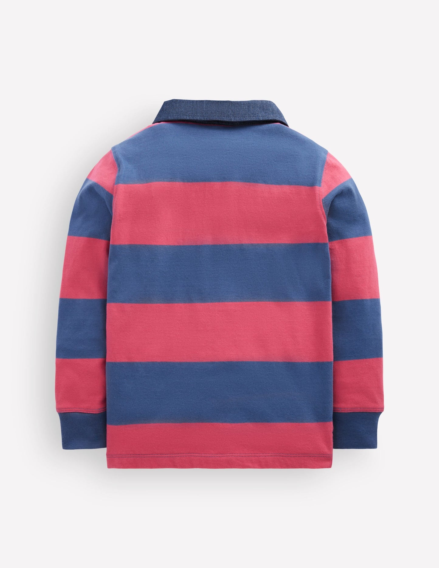 Long Sleeve Smart Polo Shirt-Winter Blush / Denim Blue