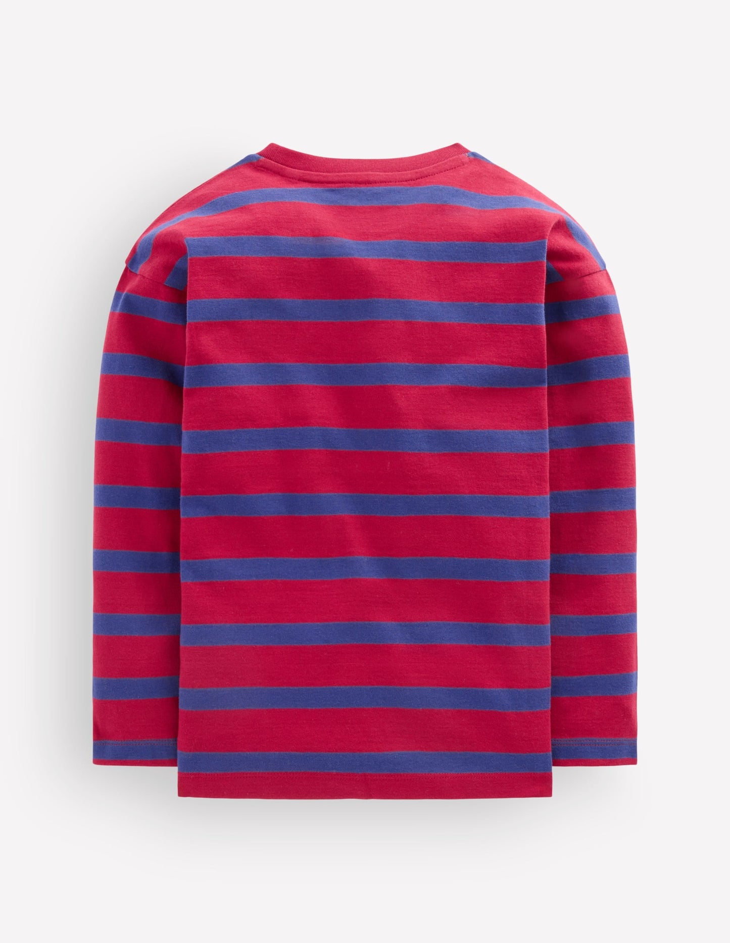 Long Sleeve Badge T-shirt-Red Stripe