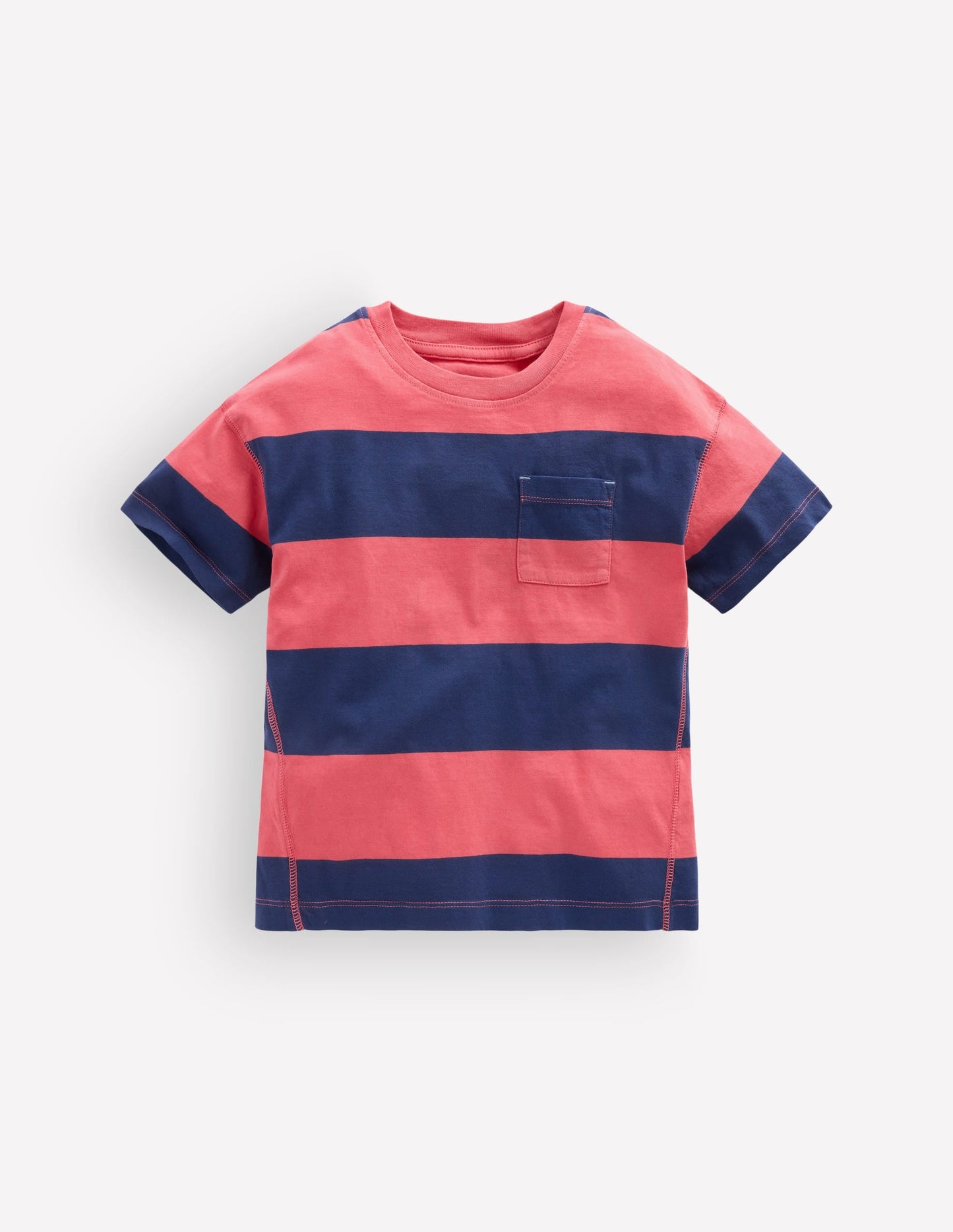 Garment Dye Relaxed T-shirt-Blood Orange / Sapphire Blue