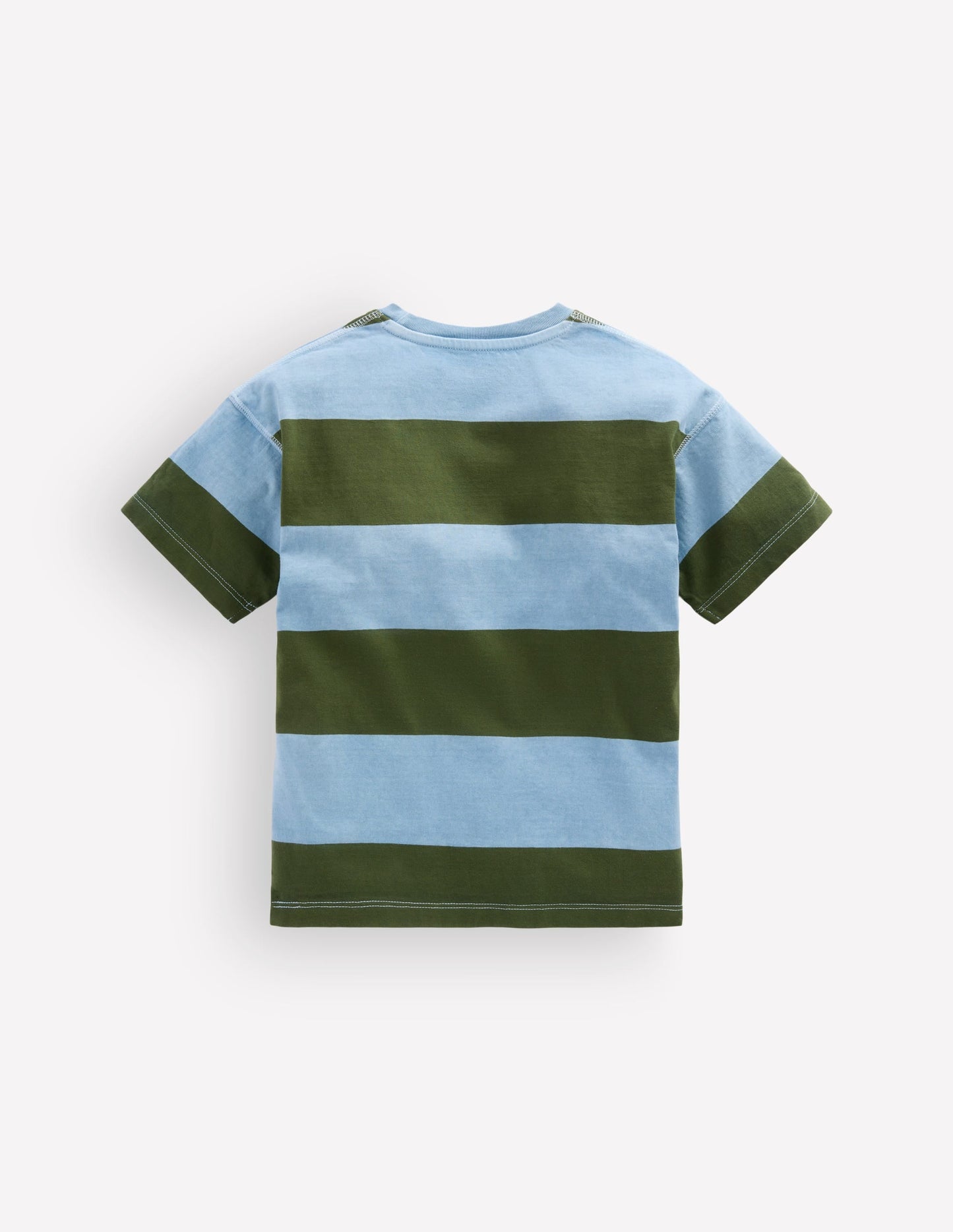 Garment Dye Relaxed T-shirt-French Blue / Brunswick Green