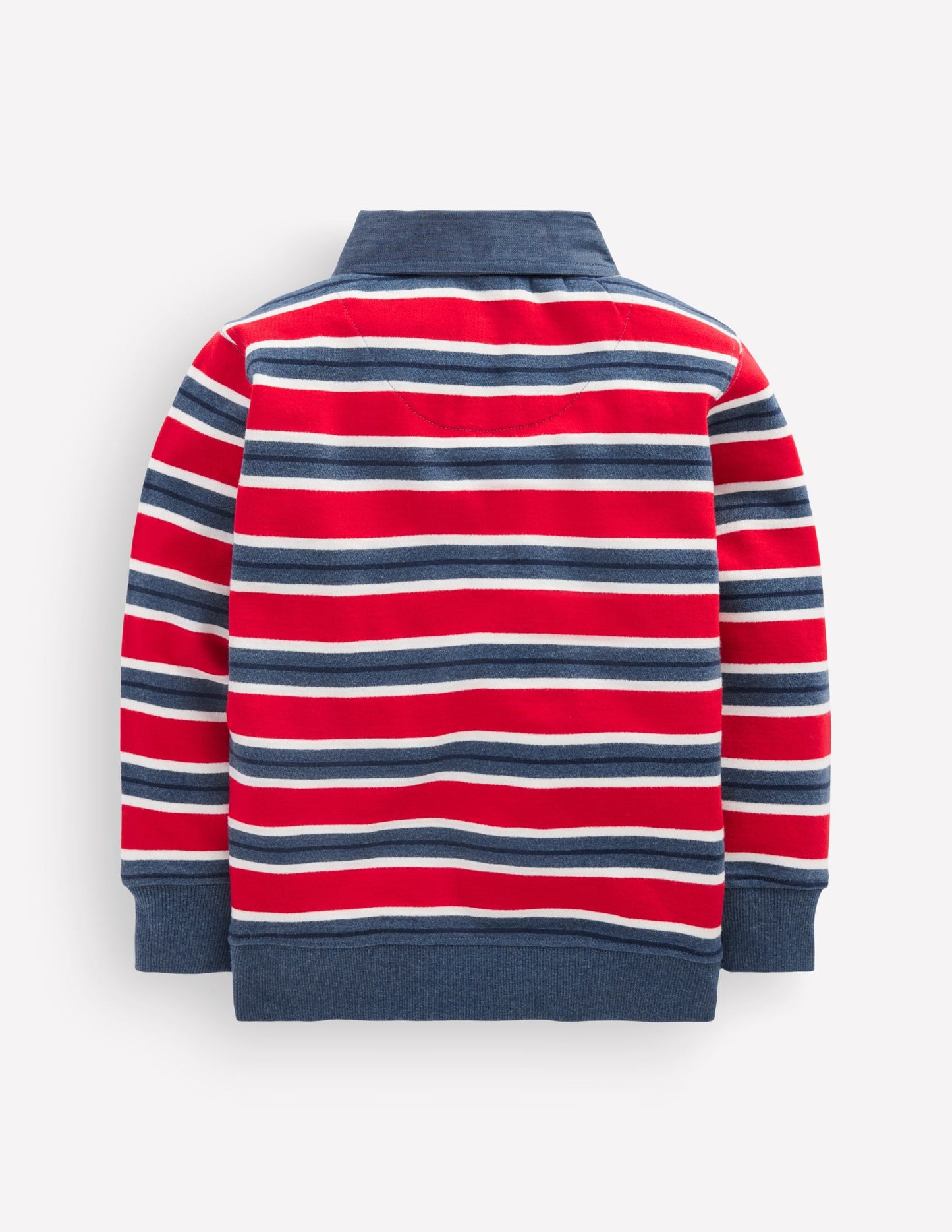 Smart Collared Sweatshirt-Blood Orange / Navy Marl