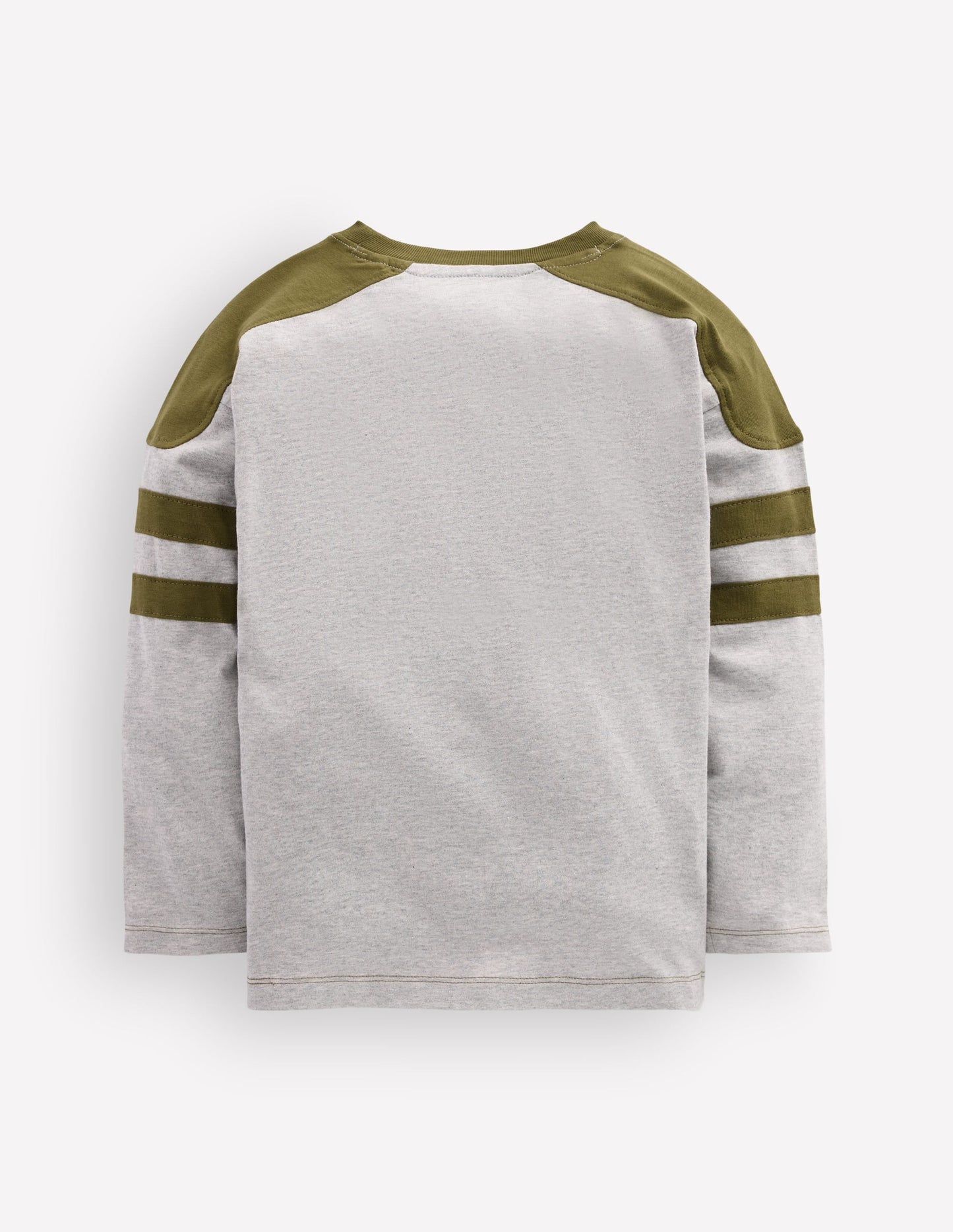 Colour Block T-shirt-Grey Marl