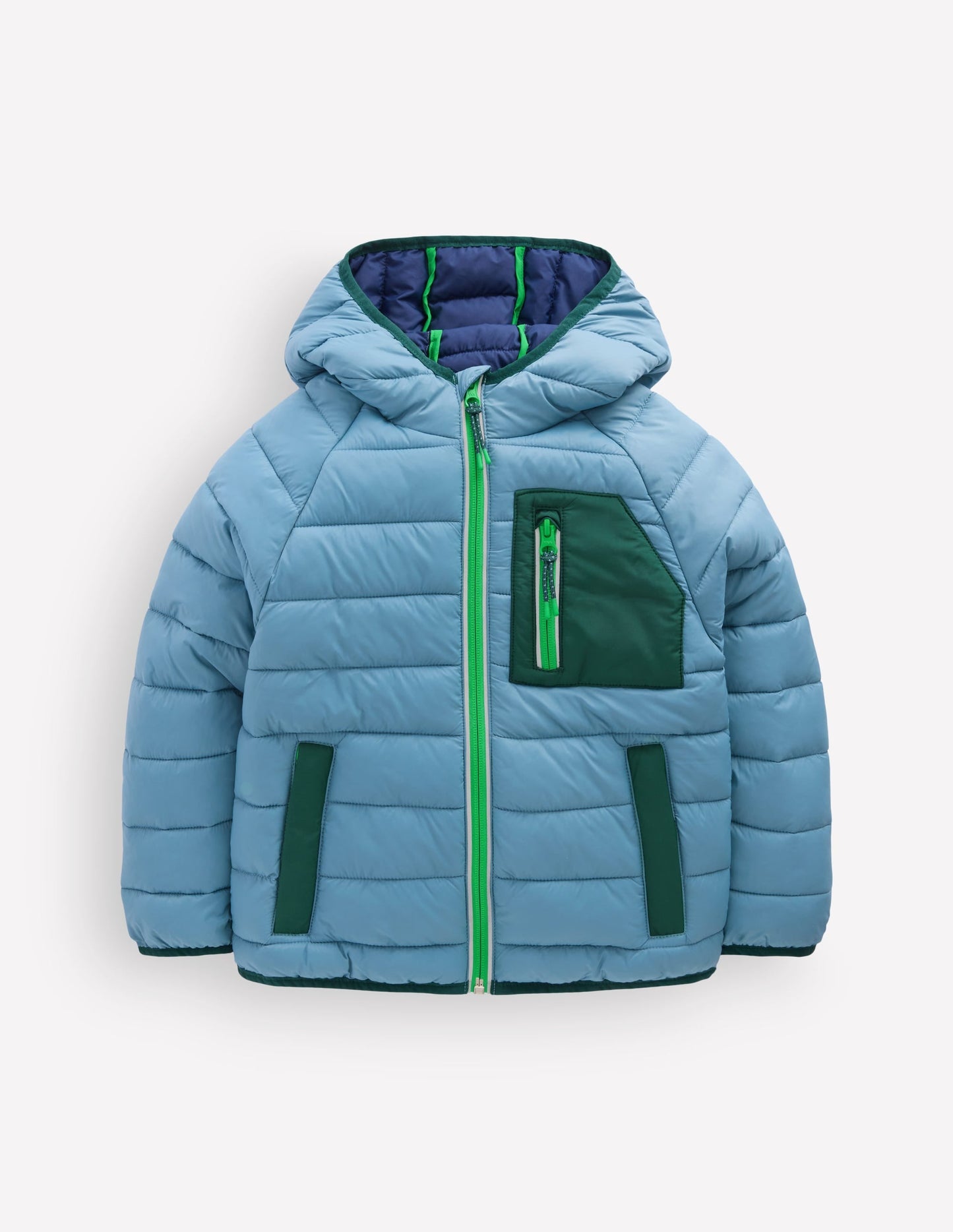 Pack-away Padded Jacket-Blue Aura