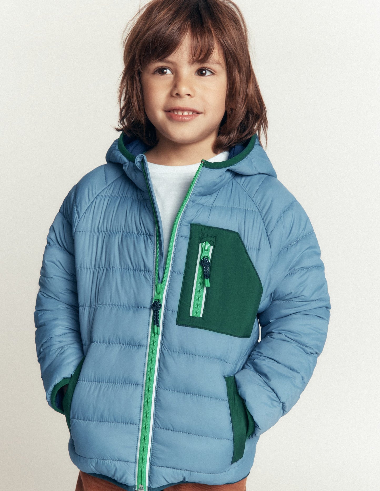 Pack-away Padded Jacket-Blue Aura