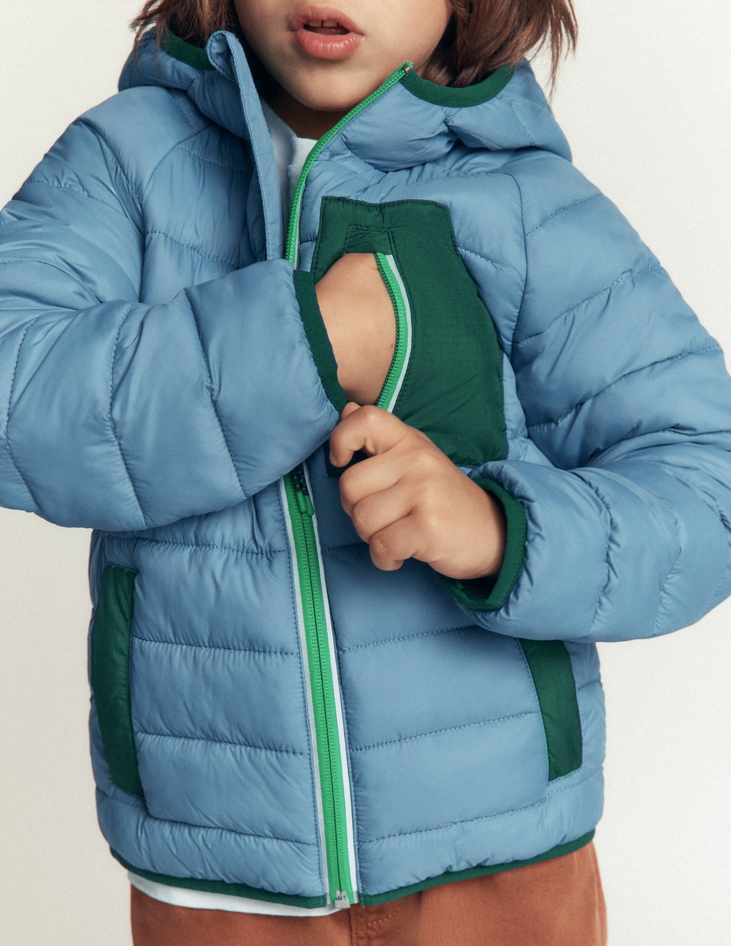 Pack-away Padded Jacket-Blue Aura