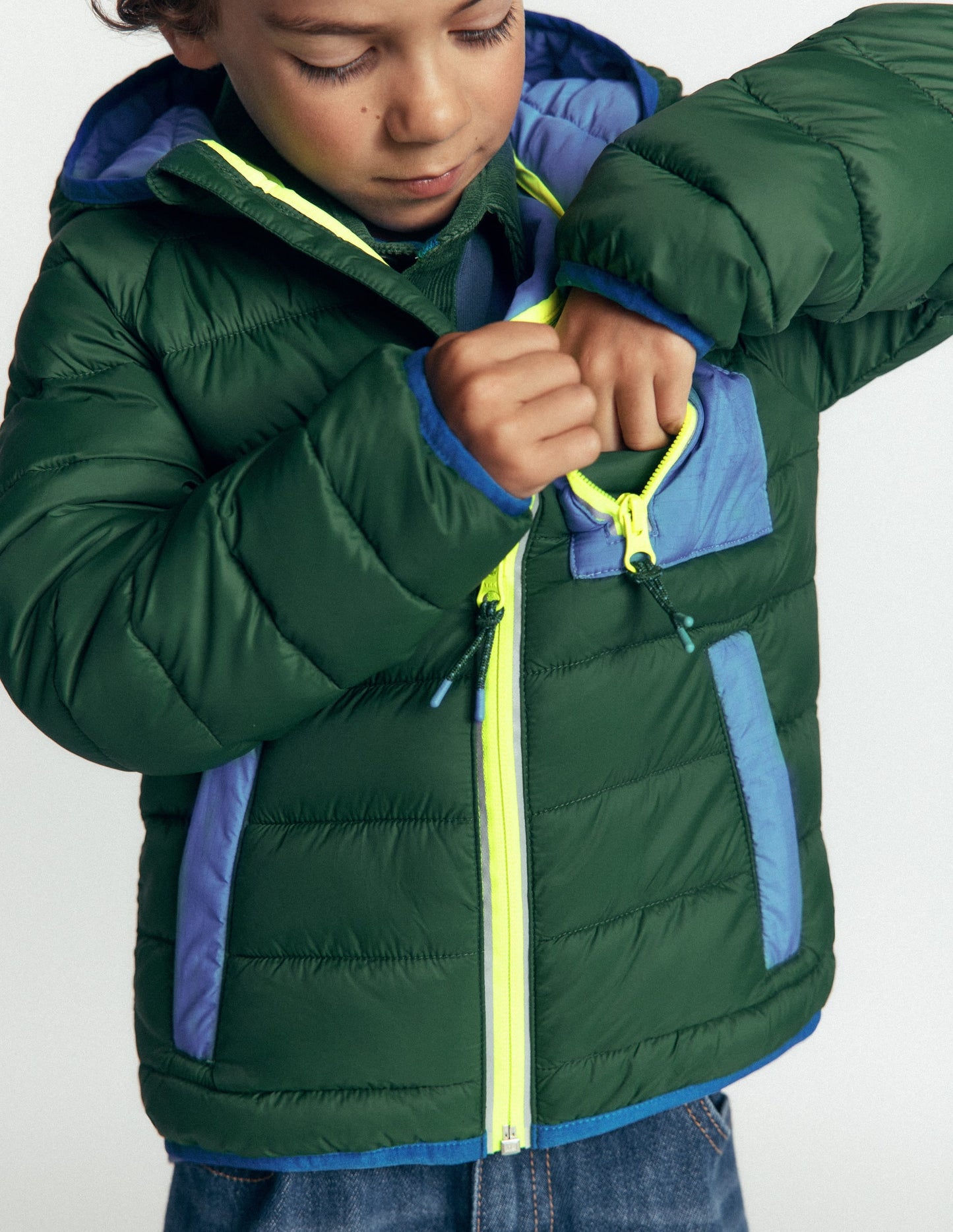 Pack-away Padded Jacket-Posy Green