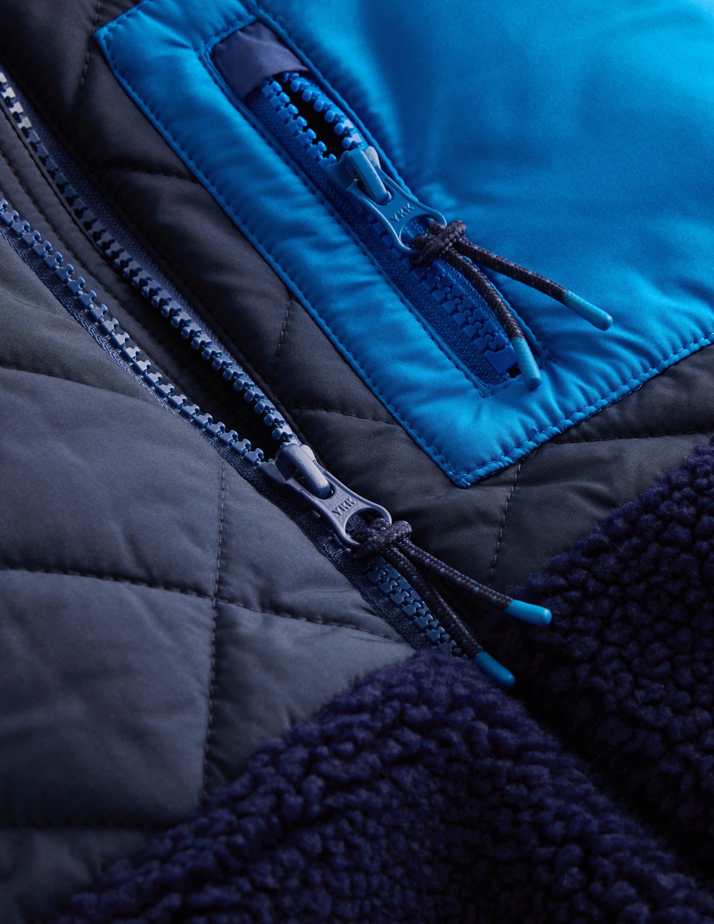 Quilted Borg Jacket-BLACK IRIS