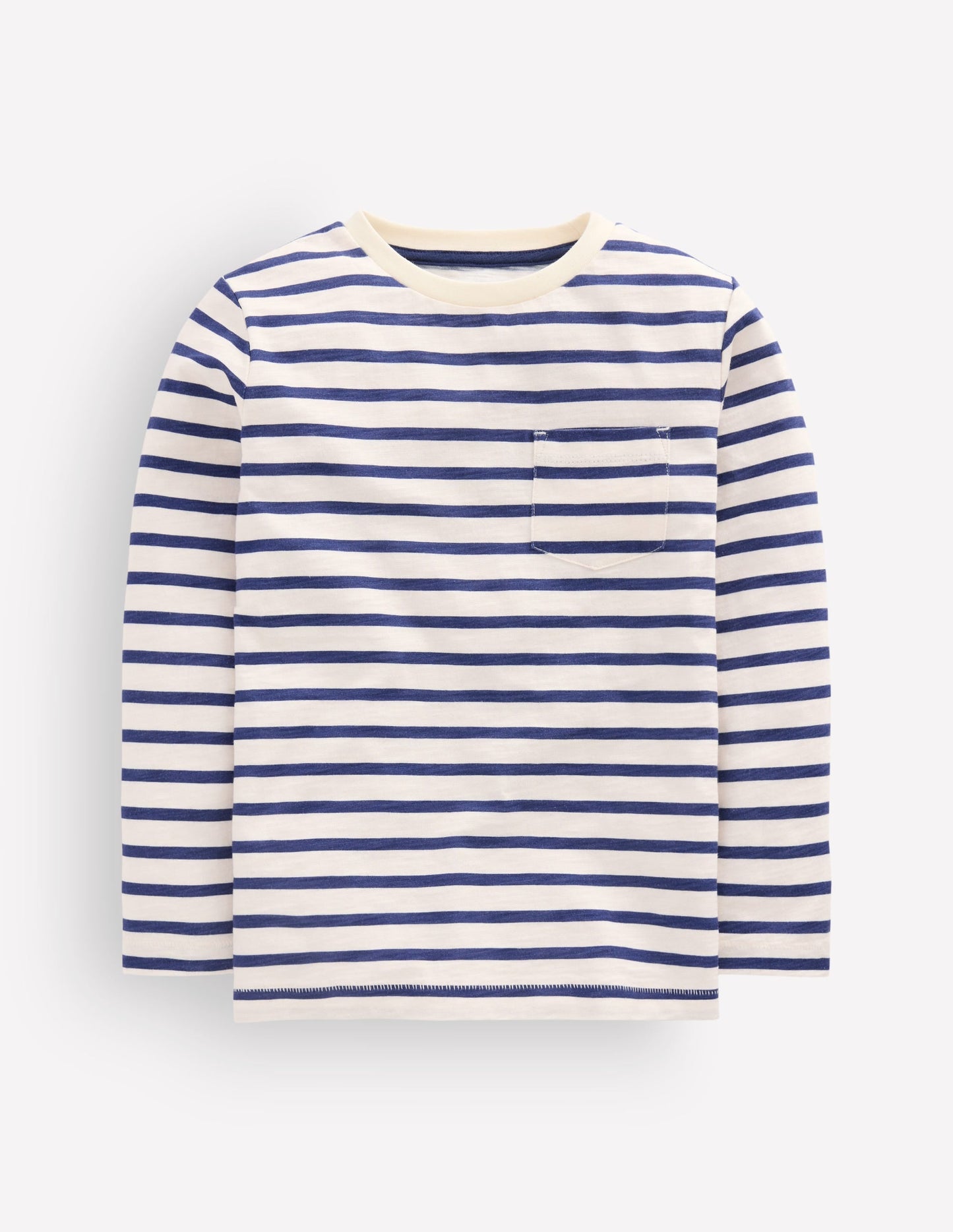 Everyday Long Sleeve T-Shirt-Soft Ivory/ College Navy
