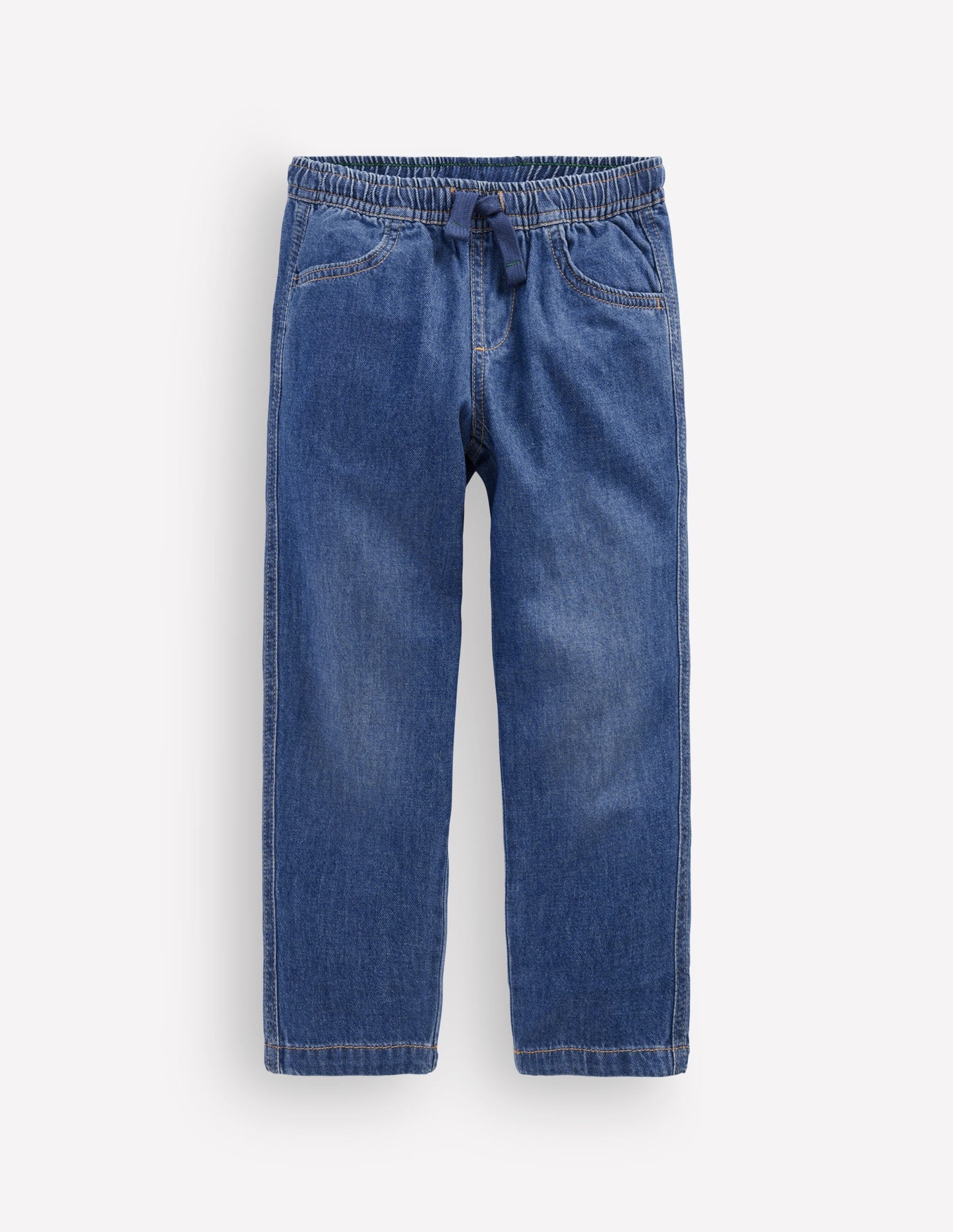 Easy Straight Trousers-Denim