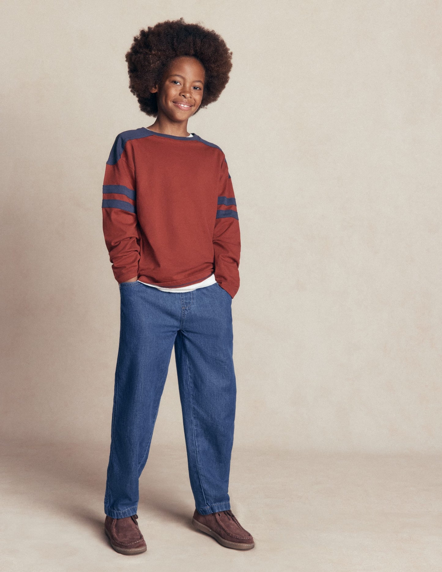 Easy Straight Trousers-Denim