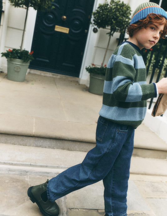 Easy Straight Trousers-Denim