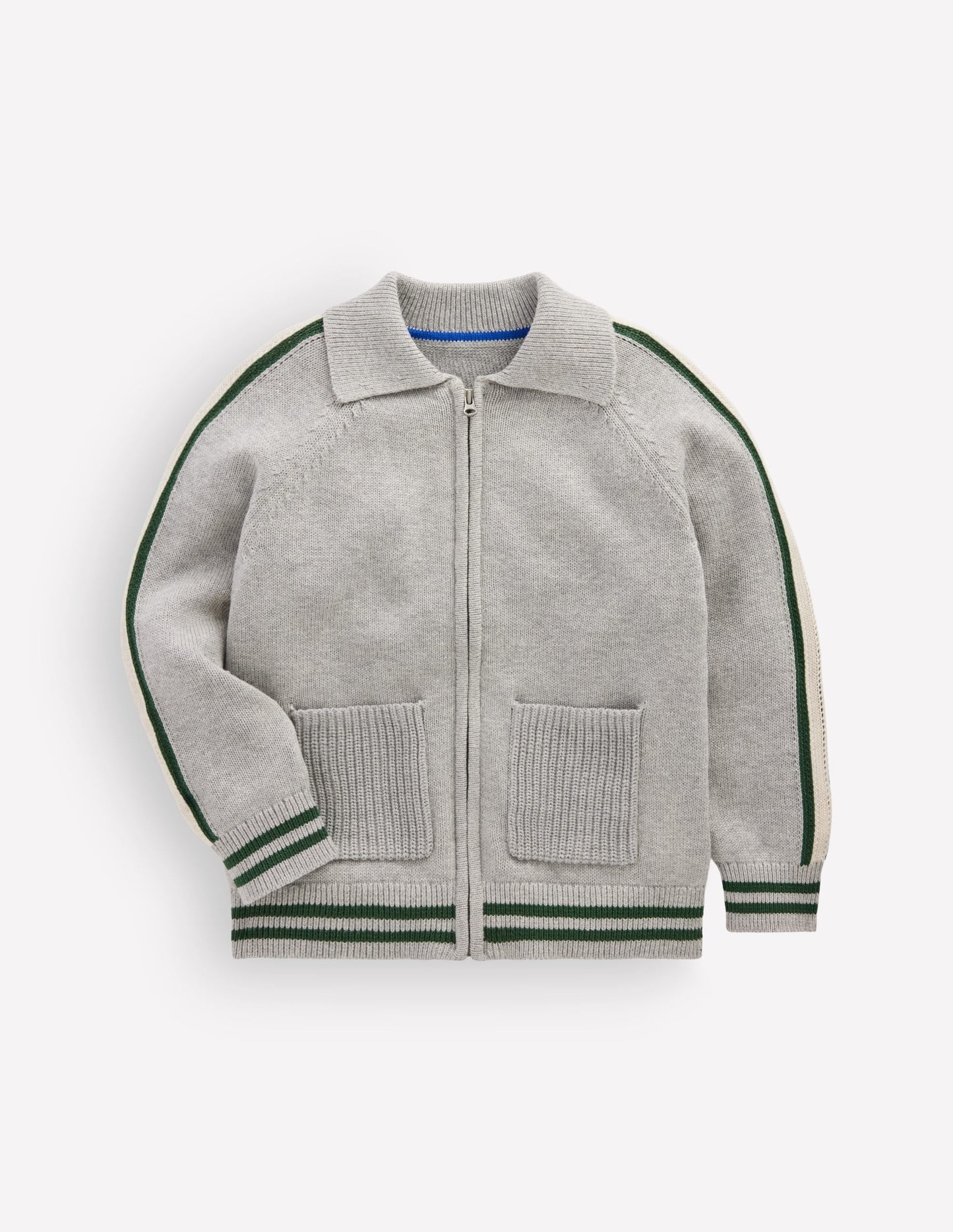 Smart Zip-through Jumper-Grey Marl