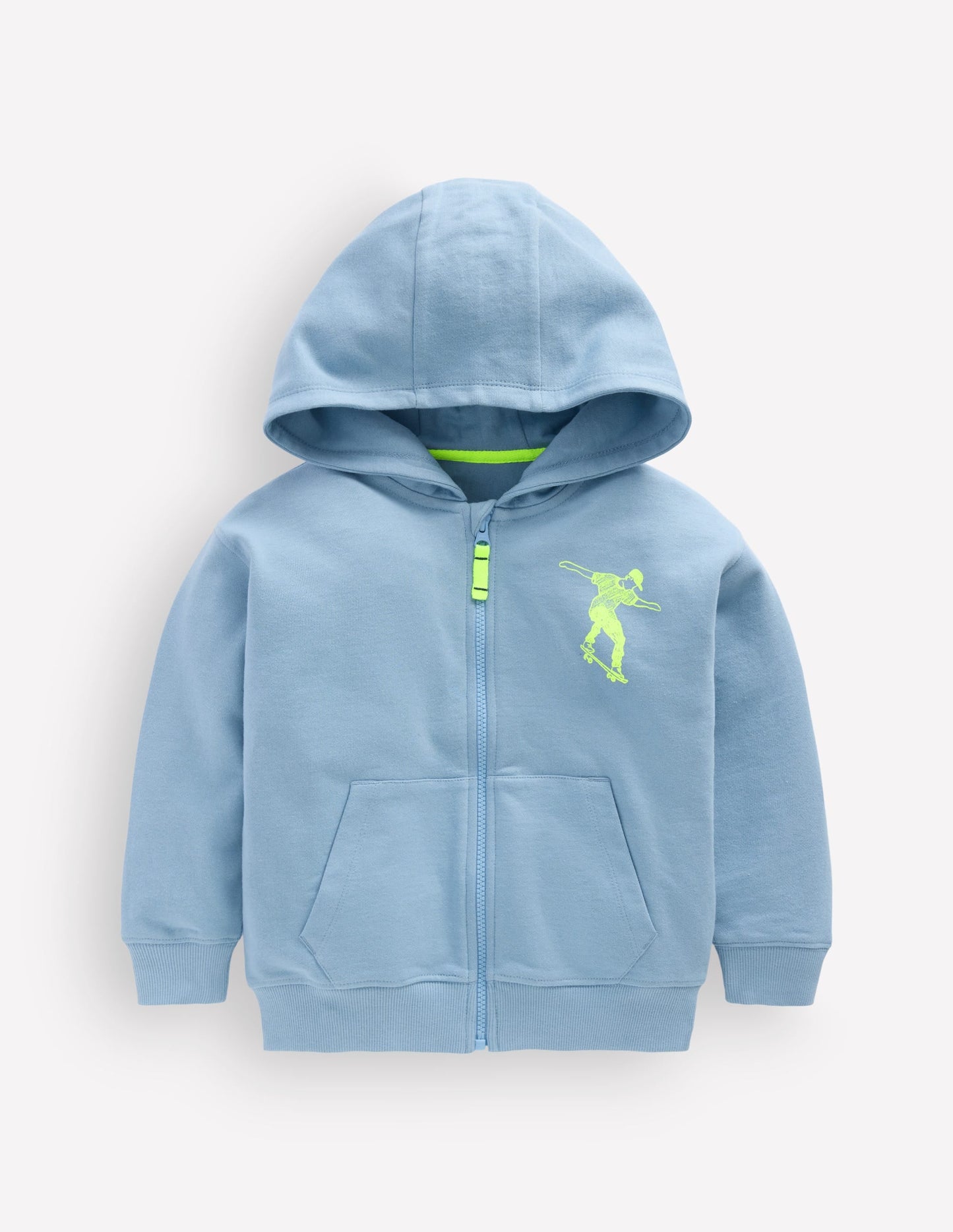 Front & Back Zip-Up Hoodie-Glacier Blue Skateboards