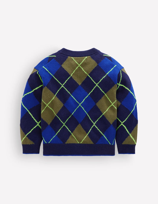Argyle Jumper-College Navy
