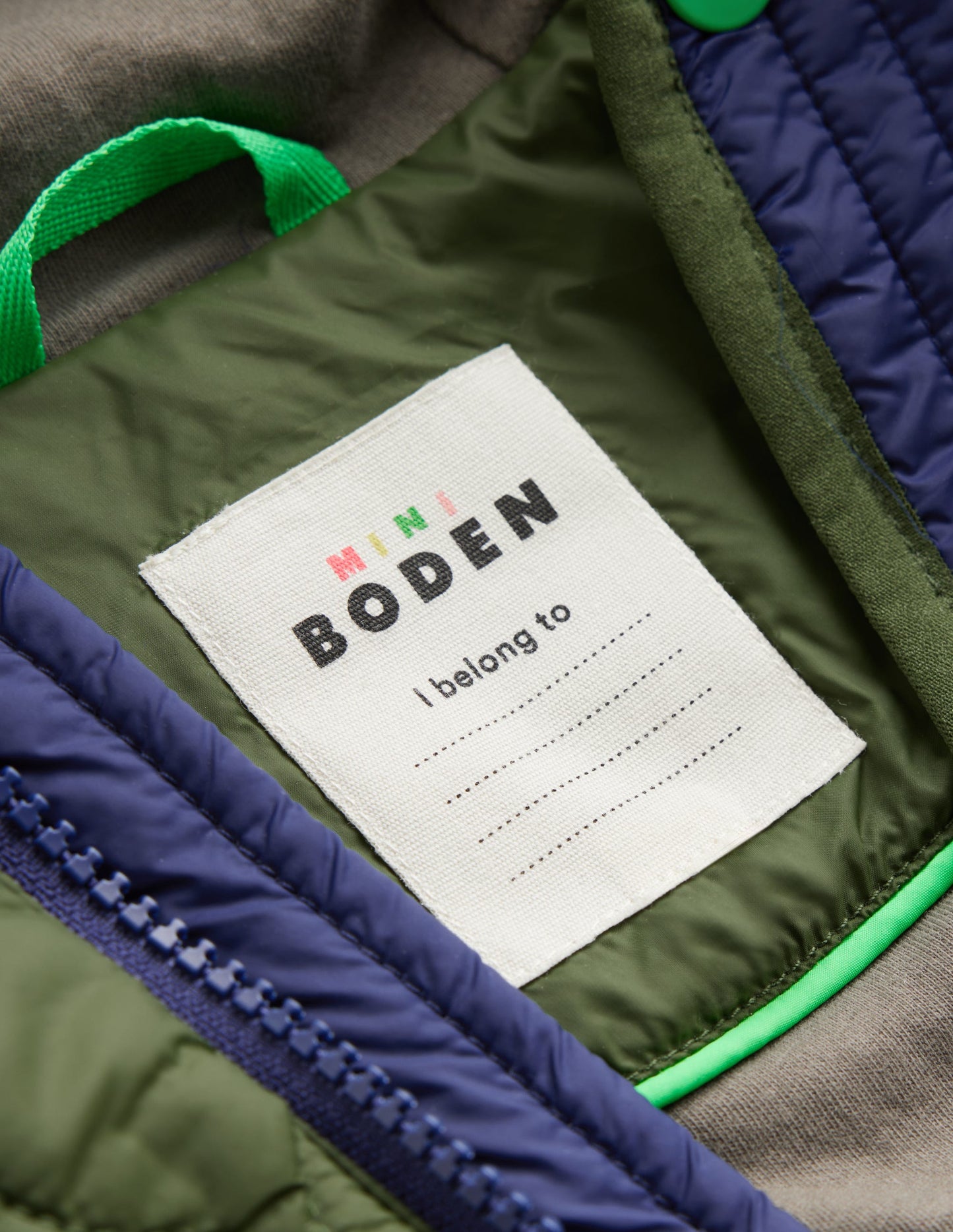 Quilted Coat-Khaki Colourblock