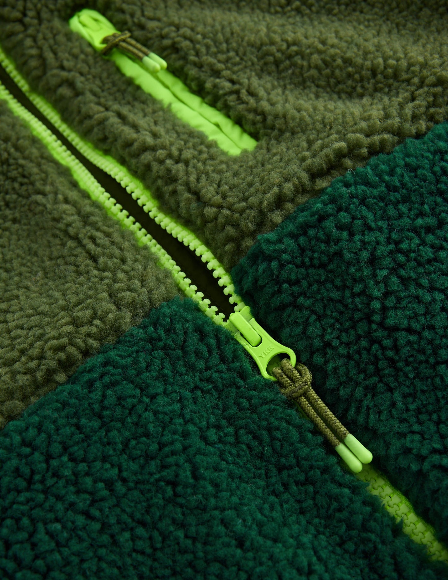 2-in-1 Borg Mix Panel Jacket-Khaki