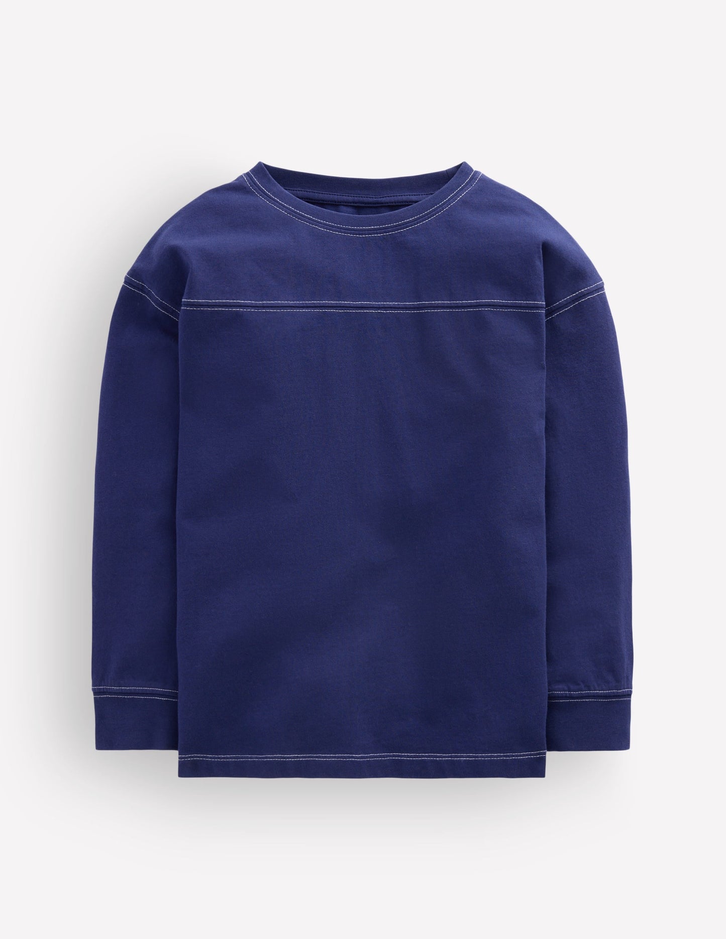 Relaxed Seam Detail T-shirt-Starboard Blue