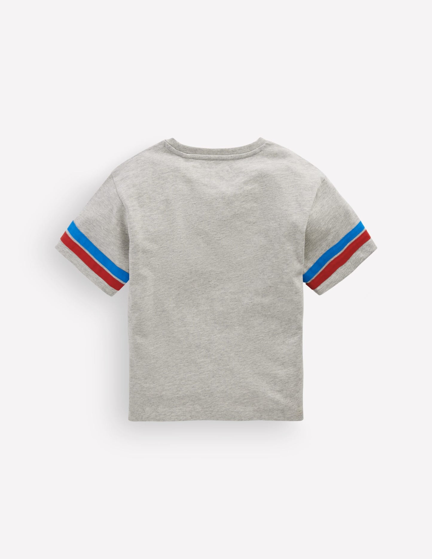 Colour Block Printed T-shirt-Grey Marl Firetruck