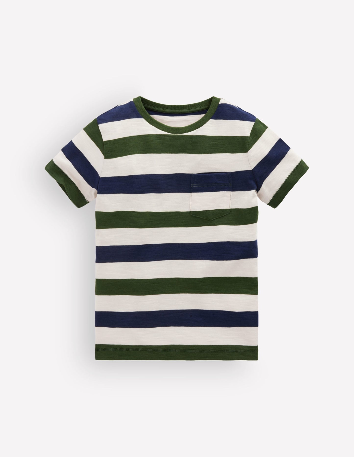 Everyday Short Sleeve T-Shirt-Green and Blue Stripe