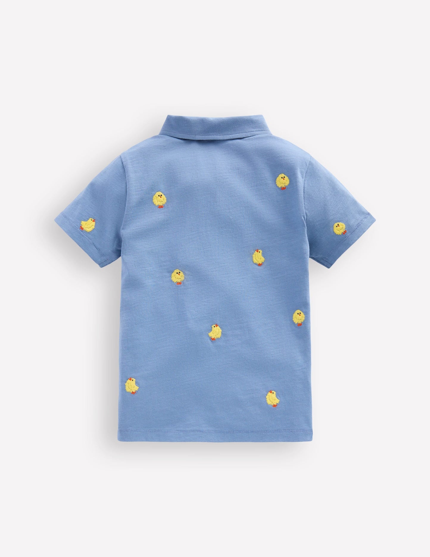 Embroidered Slub Polo Shirt-Chicks