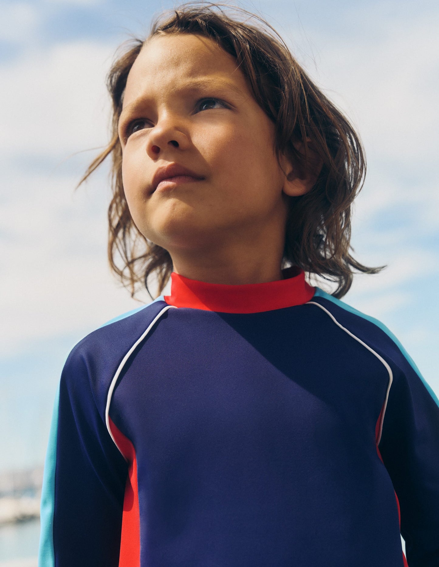 Colour Block Rash Vest-Mazarine Blue