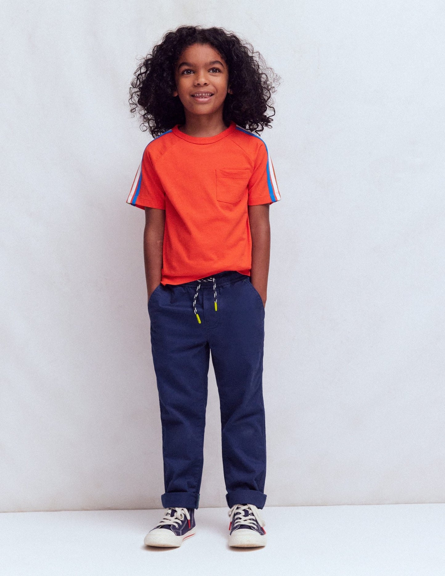 Slim Pull-on Trousers-College Navy