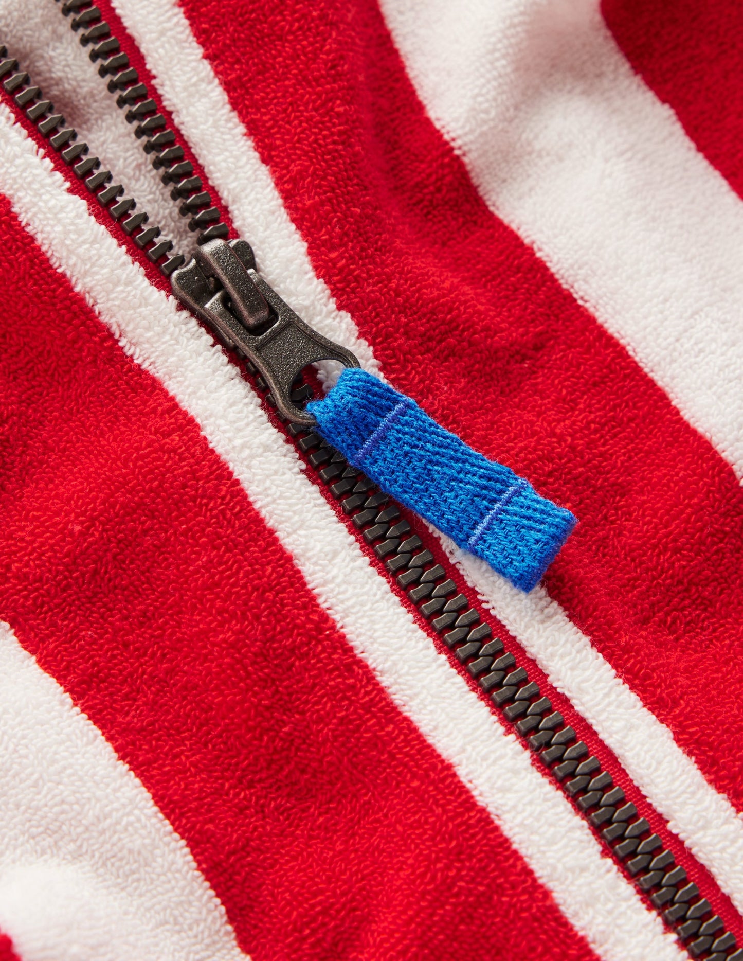Towelling Zip-Up Throw-On-Red Stripe