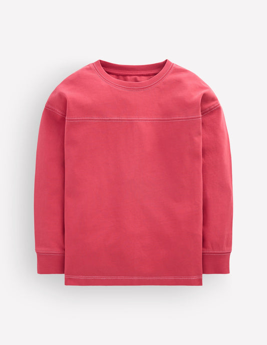 Relaxed Seam Detail T-shirt-Winter Blush